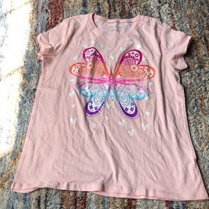 Children’s Place Pink and Purple Butterfly Short Sleeve Tee